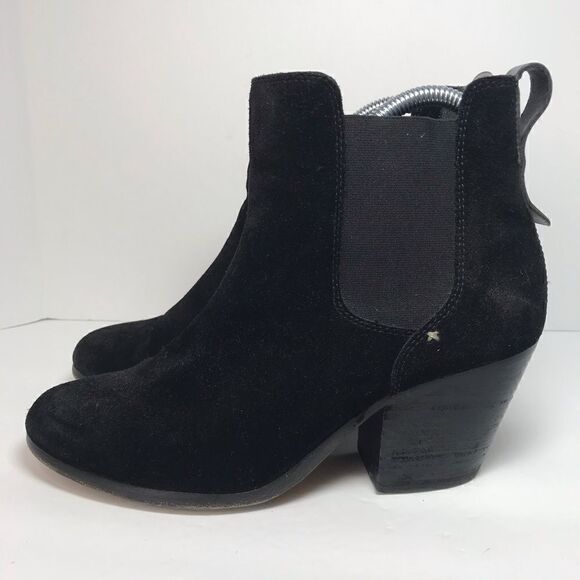 RAG & BONE Devon Waxed Suede Black Ankle Bootie EU39.5/US9.5 - Picture 2 of 10
